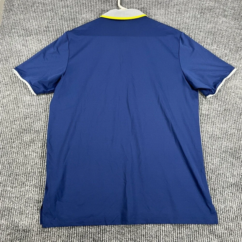 Adidas Polo Shirt Mens Large Blue Short Sleeve Performance Climacool‎ Golf